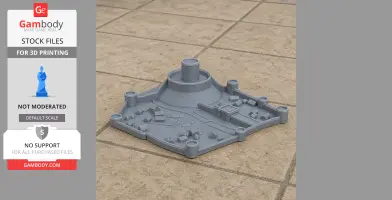 A 3D-printed base model of Bedford Castle with detailed architectural features.
