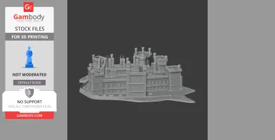 3D model of Belvoir Castle with detailed architecture for 3D printing.