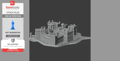 3D model of Belvoir Castle with detailed architecture for printing.