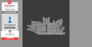 Detailed 3D model of Belvoir Castle for printing, featuring turrets and walls on a textured base.