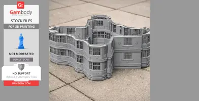 3D printed model of Benefield Castle with intricate architectural details.