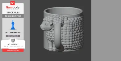 Sheep Mug - Animal Wall Hook STL