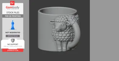 Sheep Mug - Animal Wall Hook STL
