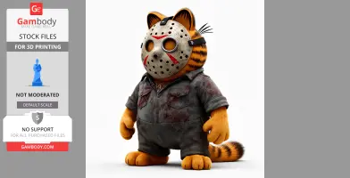 Garfield Jason Voorhees Ring Figure - Mashup Figure STL