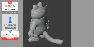 Garfield Jason Voorhees Ring Figure - Mashup Figure STL