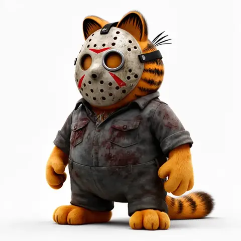 Garfield Jason Voorhees Ring Figure - Mashup Figure STL