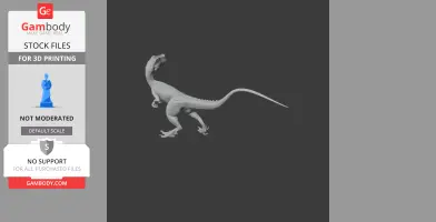 3D model of a slender, bipedal dinosaur with a long tail, ready for 3D printing.
