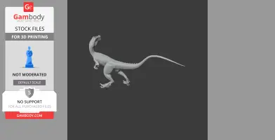 3D model of an Overoraptor dinosaur, showcasing its slender body and long tail for printing.