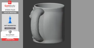 Skunk Mug - Animal Wall Hook STL