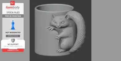 Skunk Mug - Animal Wall Hook STL