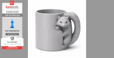 Skunk Mug - Animal Wall Hook STL