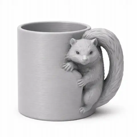 Skunk Mug - Animal Wall Hook STL