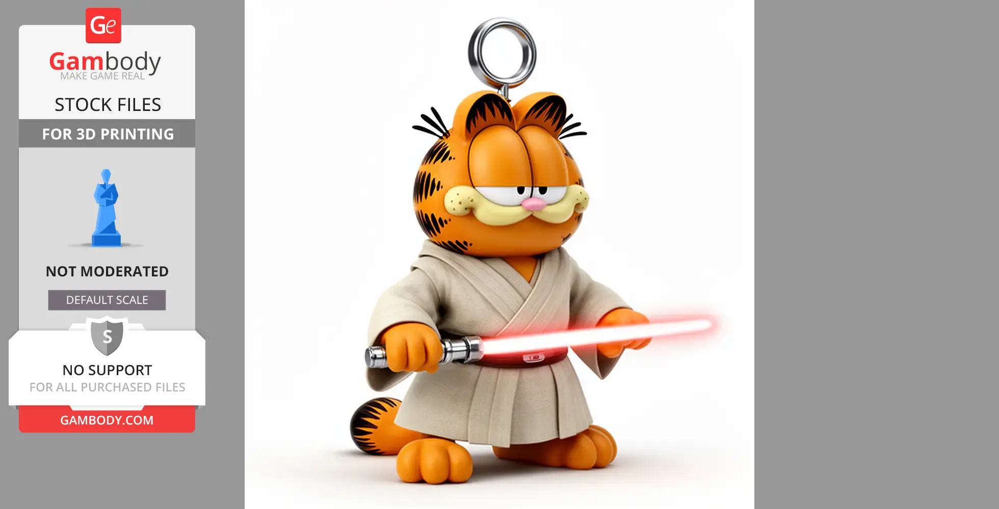 Garfield Jedi Ring Figure - Mashup Figure STL