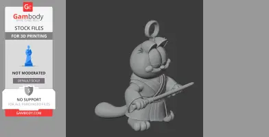 Garfield Jedi Ring Figure - Mashup Figure STL