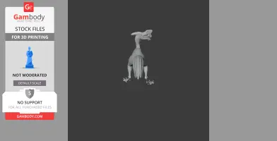 A 3D model of an Oviraptor dinosaur with detailed head and tail, designed for 3D printing.