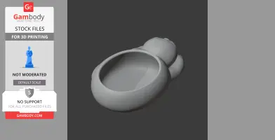 3D model of a sloth-shaped bowl, designed as a wall hook for storage or decoration.