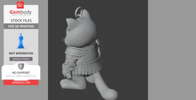 Garfield Kratos Ring Figure - Mashup Figure STL