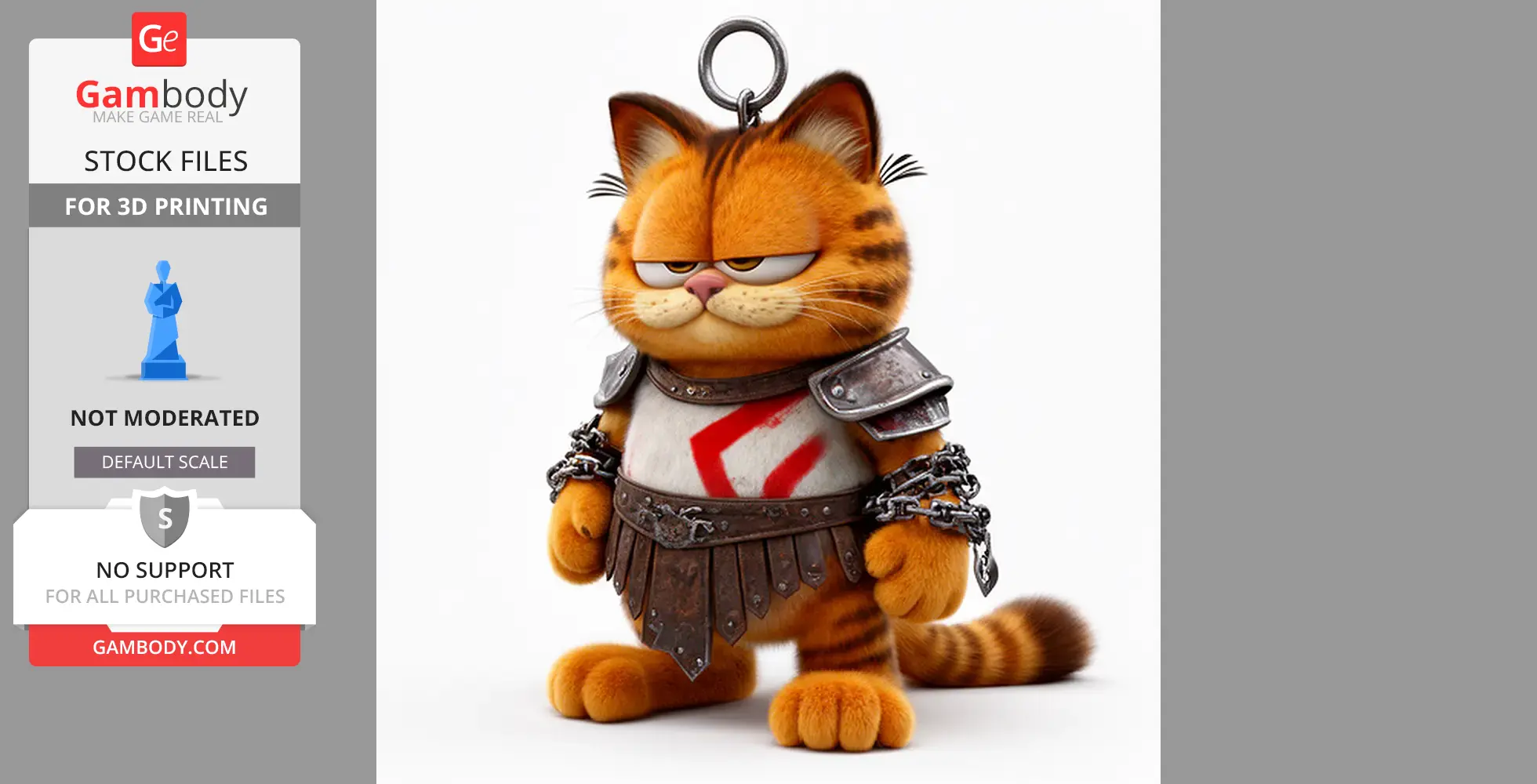 Garfield Kratos Ring Figure - Mashup Figure STL