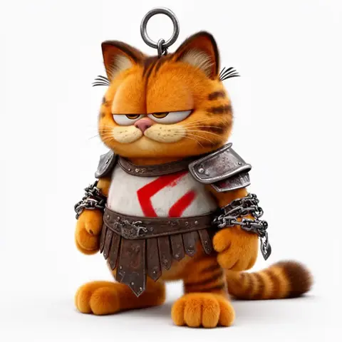 Garfield Kratos Ring Figure - Mashup Figure STL
