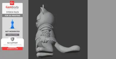 Garfield Kratos Ring Figure - Mashup Figure STL