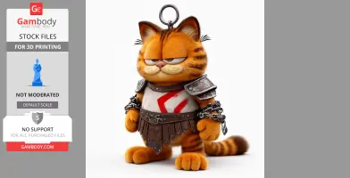 Garfield Kratos Ring Figure - Mashup Figure STL