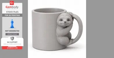 Sloth Mug - Animal Wall Hook STL