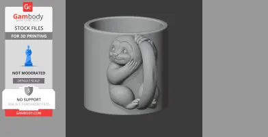 Sloth Mug - Animal Wall Hook STL