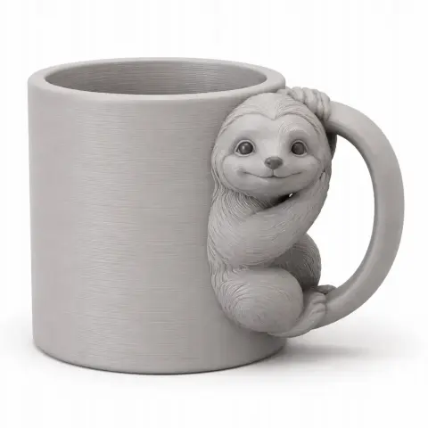 Sloth Mug - Animal Wall Hook STL