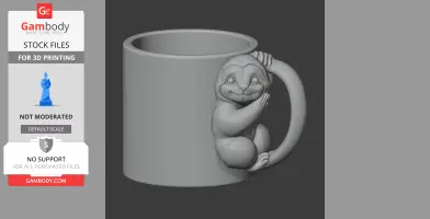Sloth Mug - Animal Wall Hook STL