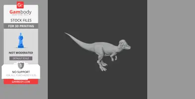 A detailed 3D model of a Pachycephalosaurus dinosaur, designed for 3D printing.