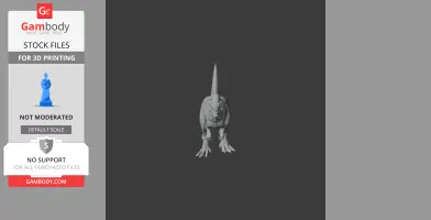 3D model of a Pachycephalosaurus dinosaur viewed from the front, ready for 3D printing.