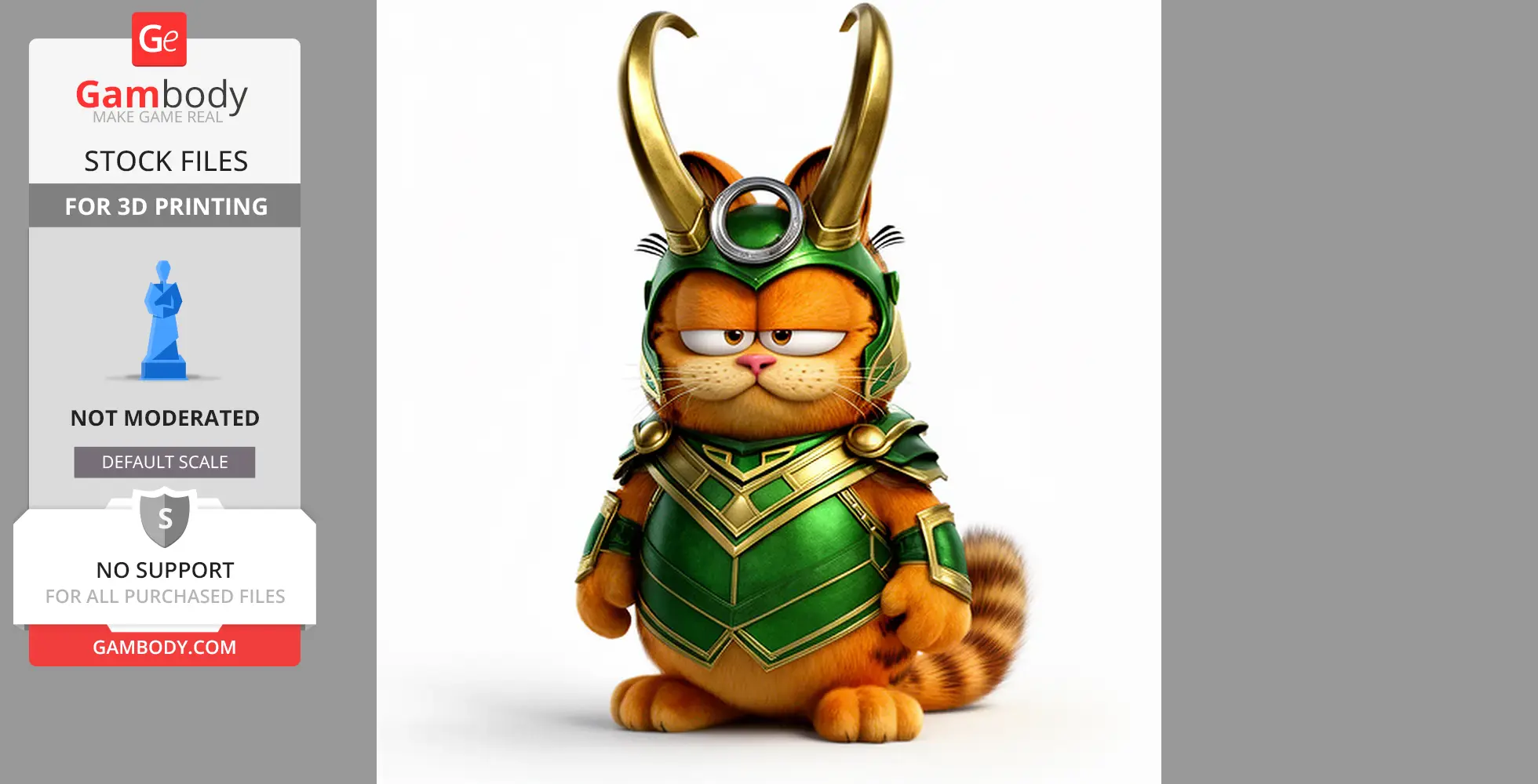Garfield Loki Ring Figure - Mashup Figure STL