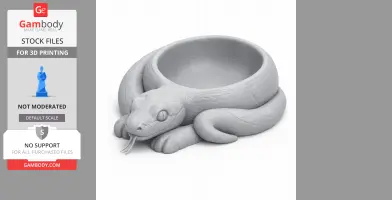 Snake Bowl - Animal Wall Hook STL