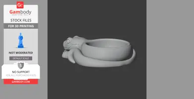 Snake Bowl - Animal Wall Hook STL