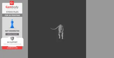 A 3D model of a Pakisaurus dinosaur viewed from the front, displayed on a dark background.