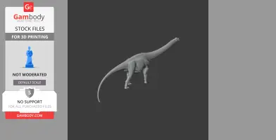 3D model of a Pakisaurus dinosaur, with a long neck and tail, designed for 3D printing.