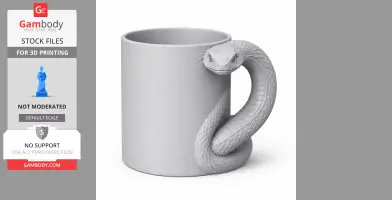 Snake Mug - Animal Wall Hook STL