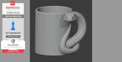 Snake Mug - Animal Wall Hook STL