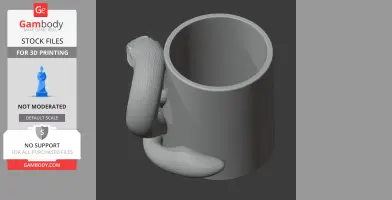 Snake Mug - Animal Wall Hook STL