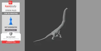 3D model of a long-necked Paluxysaurus dinosaur, designed for 3D printing.