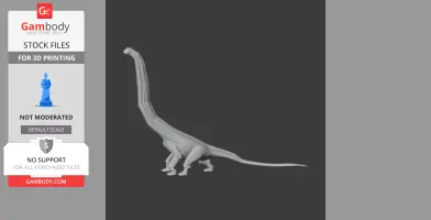 3D model of a Paluxysaurus dinosaur, featuring a long neck and tail, designed for 3D printing.