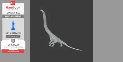 3D model of a long-necked dinosaur, Paluxysaurus, standing with its tail extended.