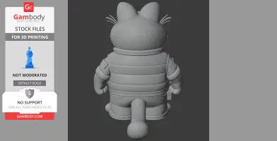 Garfield Marty McFly Ring Figure - Mashup Figure STL