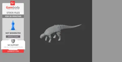 3D model of a Panoplosaurus dinosaur with armored back and tail, designed for 3D printing.
