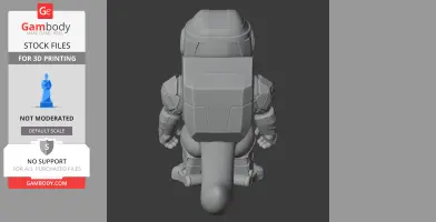 A 3D mashup figure with Garfield's tail and armored body, inspired by a gaming character.