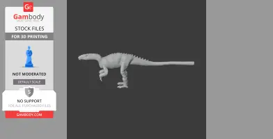 3D model of Pantydraco, a prehistoric dinosaur, shown in profile with a long tail and detailed body texture.
