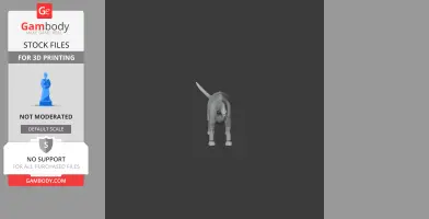 A 3D model of a Paralititan dinosaur viewed from the front, designed for 3D printing on Gambody.