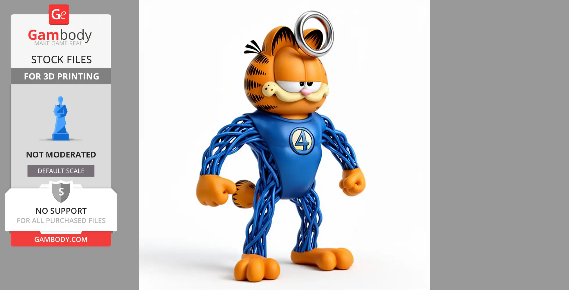 Garfield Mr Fantastic Ring Figure - Mashup Figure STL