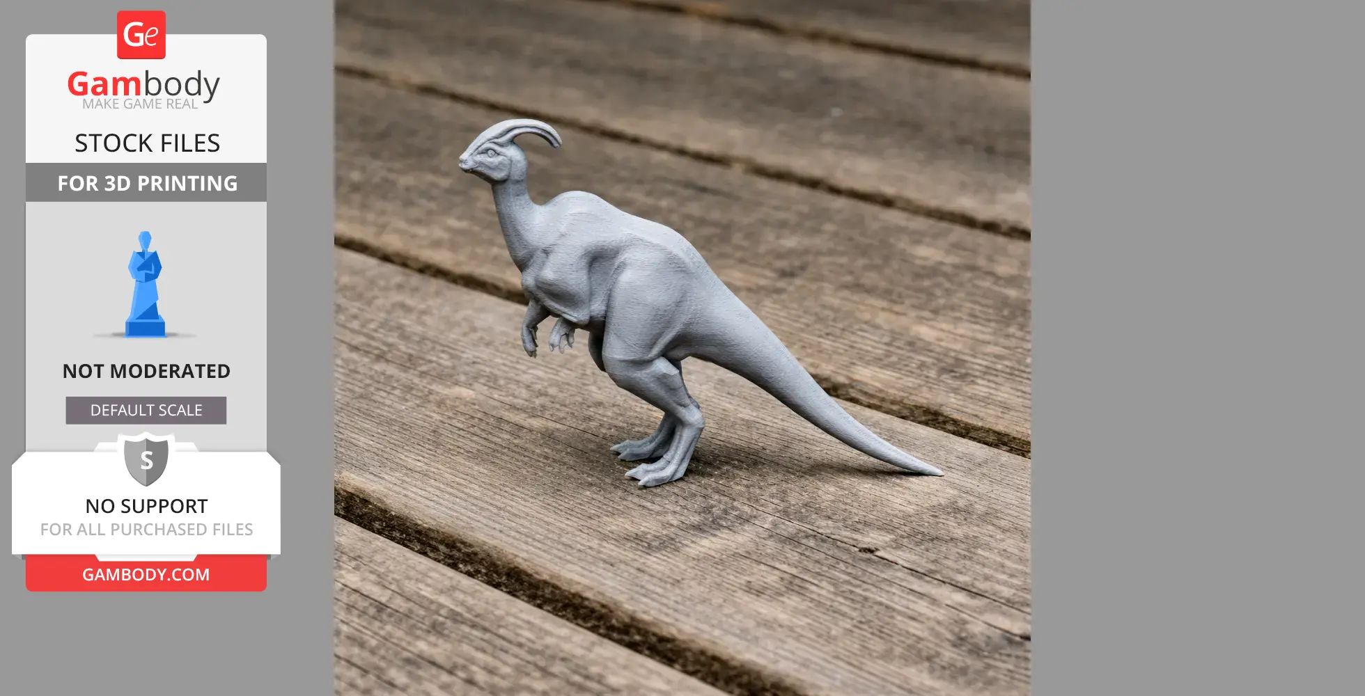 Parasaurolophus - Prehistoric Animal STL