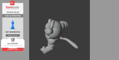 3D print model of a Garfield-Nightcrawler mashup with distinctive head and extended tail.